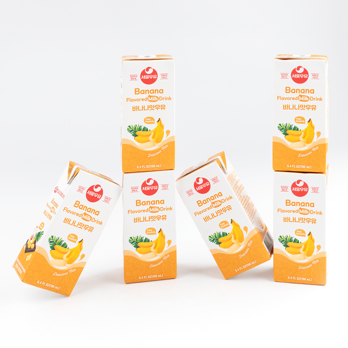 [Seoul Milk] Sterilized Milk Banana Flavored 190ml*6Packs / 서울우유 바나나맛 190ml*6개