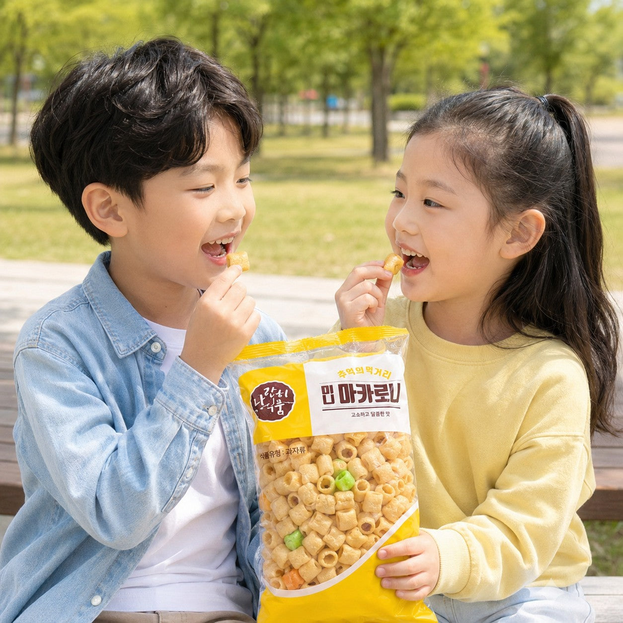 [Bundle of 2][Naranhi] Korean Crispy Mini Macaroni Puff 70g 나란히 미니 마카로니 뻥튀기 70g