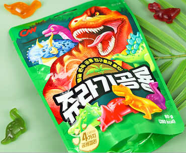 CW Jurassic Dinosaur Gummies 80g/청우 쥬라기 공룡 젤리 80g