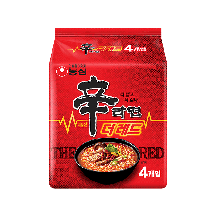 [Expiry Date: 2026.07.28][Nongshim] Shin Ramen The Red Multi Pack 123gx4 pack/[농심] 신라면 더레드 멀티팩 123gx4개입