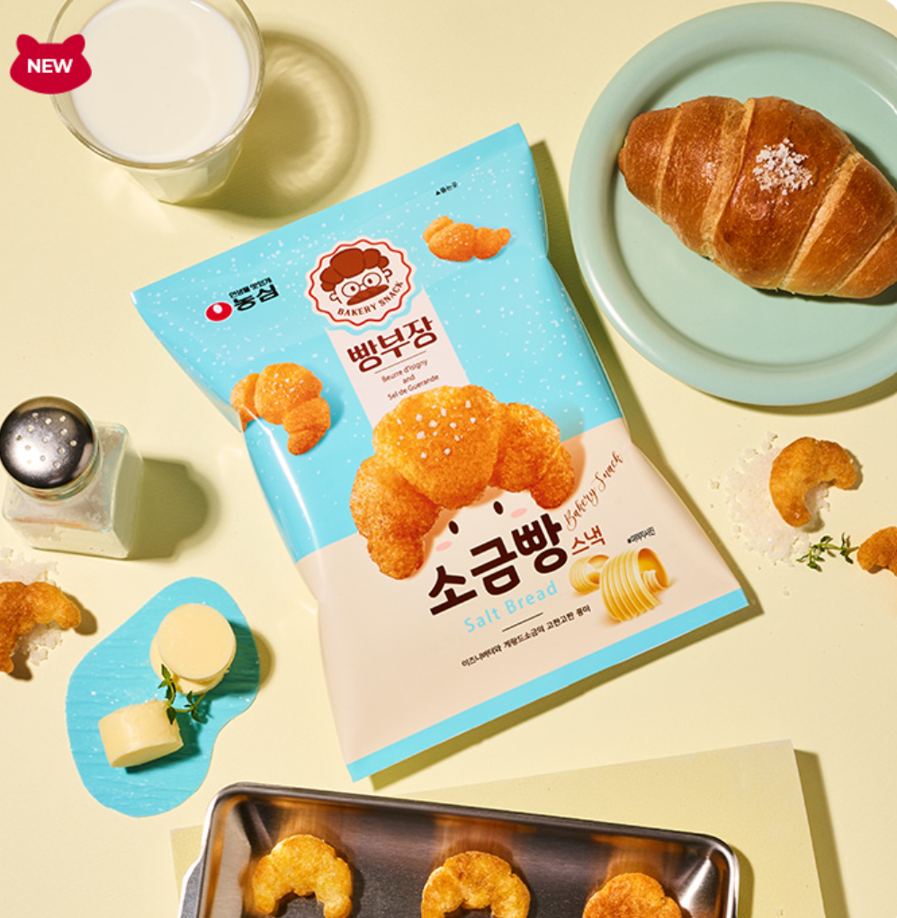 Nongshim Salt Bread Bakery Snack 55g/농심 빵부장 소금빵 55g
