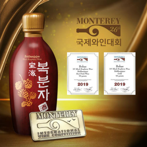 [Bohae] Bokbunja Black Raspberry Wine Korean Wine 375ml / 보해 복분자주 375ml