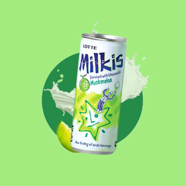 [Lotte] Milkis Melon Flavor Milk Soda 250ml Can / 롯데 칠성 밀키스 캔 멜론맛 250ml