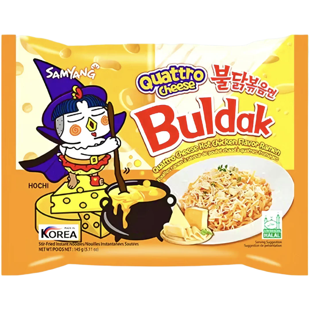 [Samyang] Quatro Cheese Buldak Hot Chicken Ramen Multi (145g x 4p) / 삼양 4가지치즈 불닭볶음면 (145g x 4p)