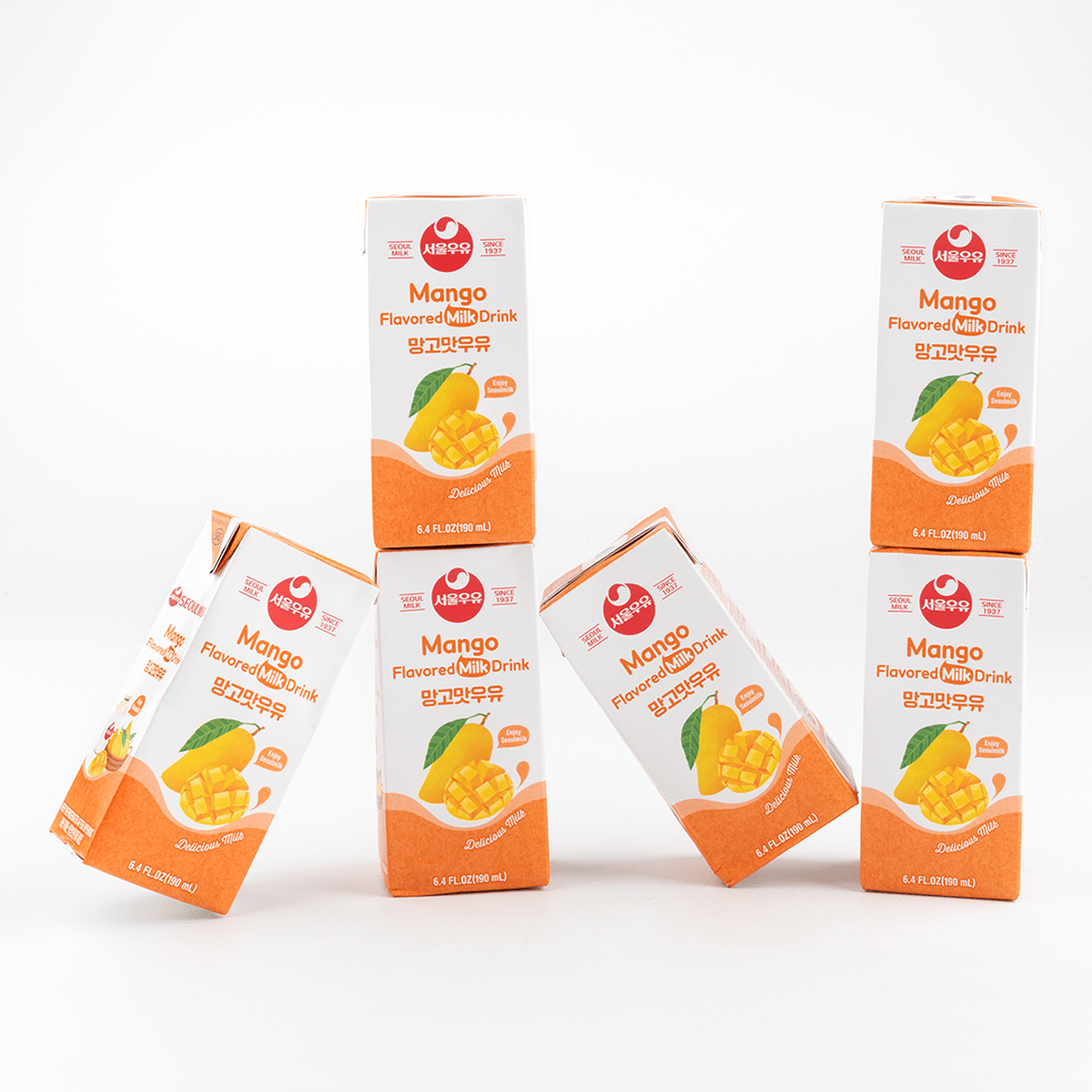 [Seoul Milk] Sterilized Milk Mango Flavored 190ml*6Packs / 서울우유 망고맛 190ml*6개