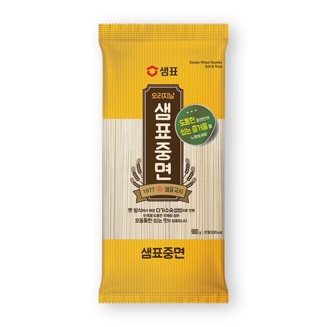 [Sempio] Plain Wheat Noodles, Soft & Thick 900g / 샘표 중면 900g