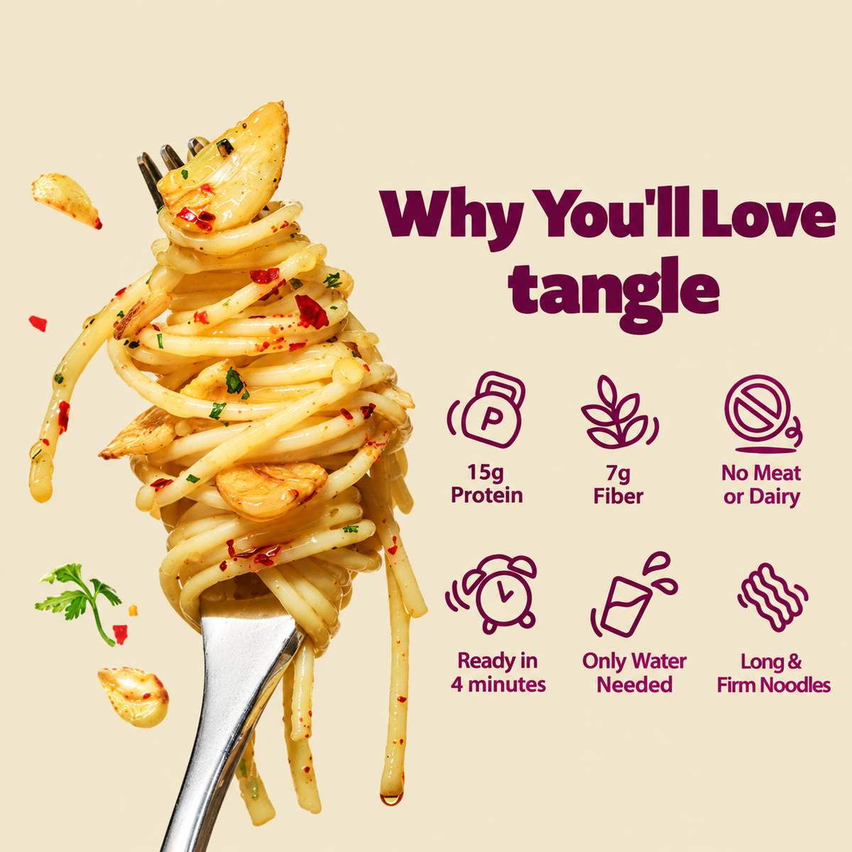 [Samyang] Tangle Garlic Oil Protein Pasta Multi (100g*4p) / 삼양 탱글 갈릭오일파스타 멀티 (100g*4p)