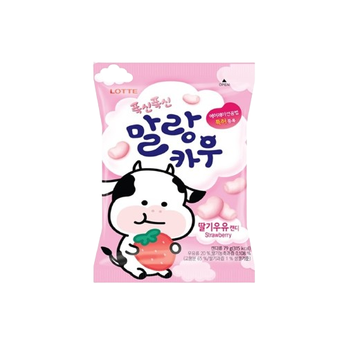 Lotte Mallangcow Strawberry 79g/롯데 말랑카우 딸기 79g