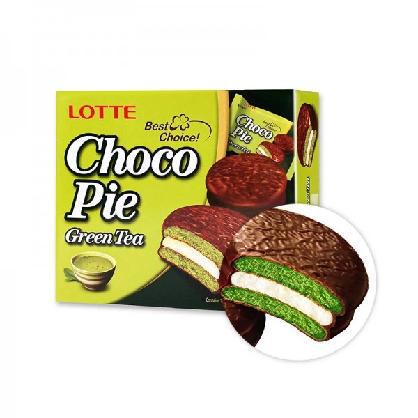 [Lotte] Choco Pie Green Tea(28g x 12 Pieces) 336g 롯데 초코파이 그린티 336g