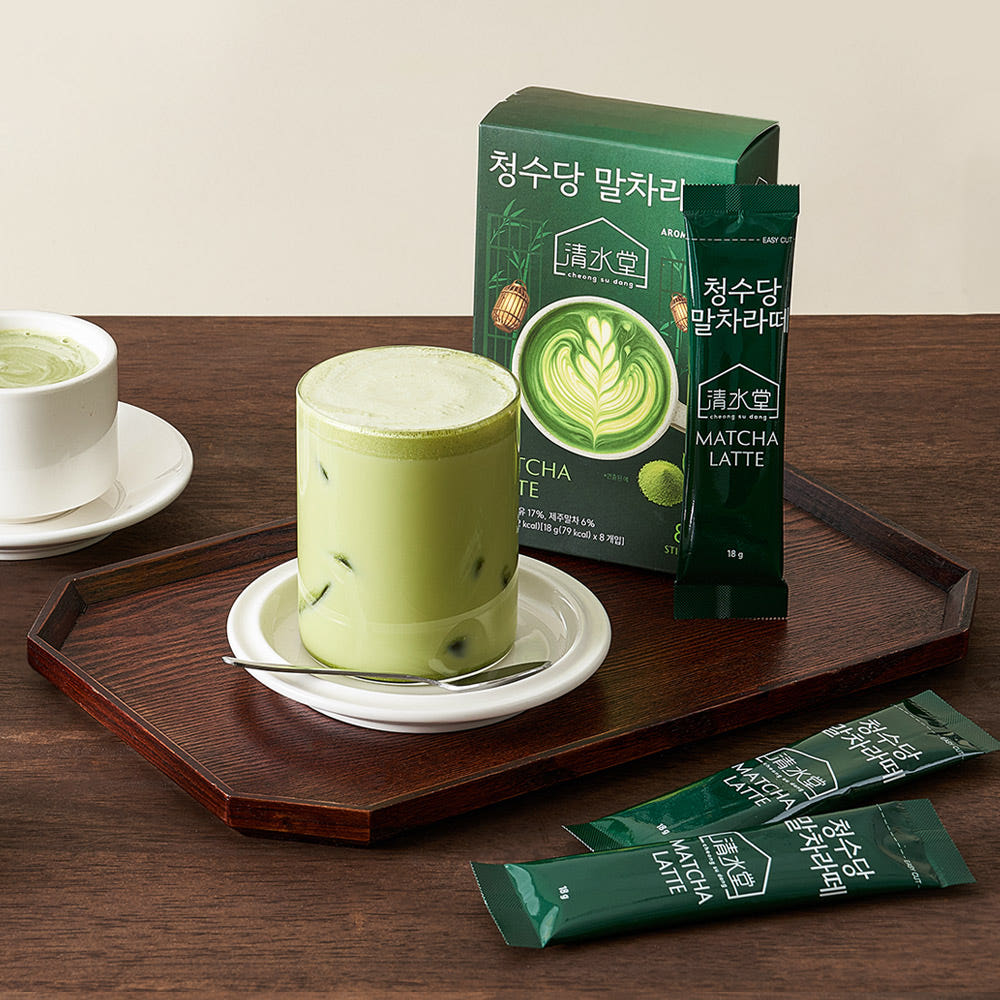 [Aroma Ville] Cheongsudang Matcha Latte 144g/Black Tea Latte (18g × 8 sticks) 아로마빌레 청수당 말차라떼/홍차라떼 144g(18g × 8스틱)