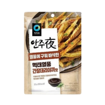 CJW - DRIED POLLACK SNACK(SOY SAUCE TERIYAKI)25G / 청정원 안주夜 먹태열풍 간장데리야끼맛  25g"