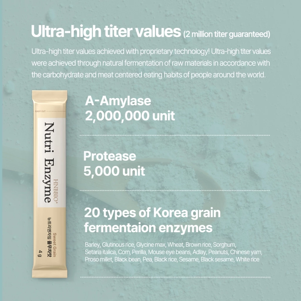 [HNB] Nutri Enzyme (Sweet Grain, Choco) (4g*30ea) Ultra-High Values Digestive enzyme Powder