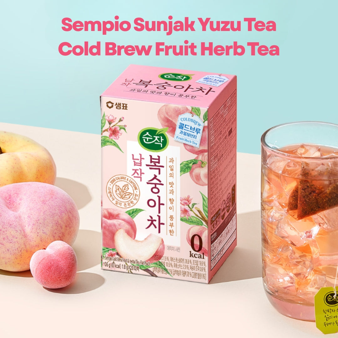 [Sempio] Sunjak Peach Tea Cold Brew Fruit Herb Tea 1.8g x 20T / 샘표 순작 납작복숭아차 티백 1.8g x 20T