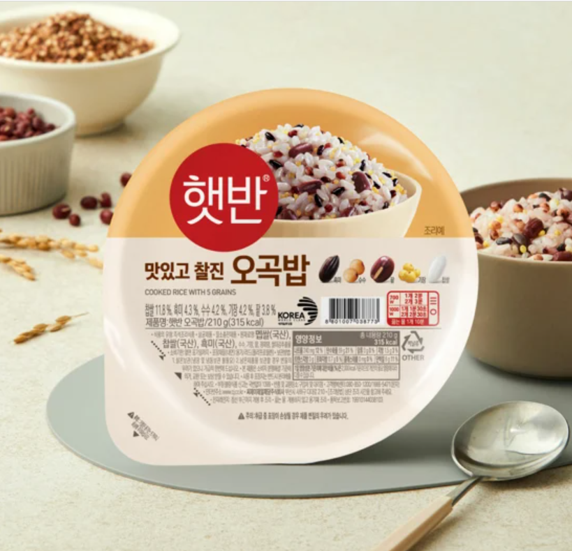 CJ Five Grain Cooked Rice 210g /CJ 햇반 맛있고 찰진 오곡밥 210g