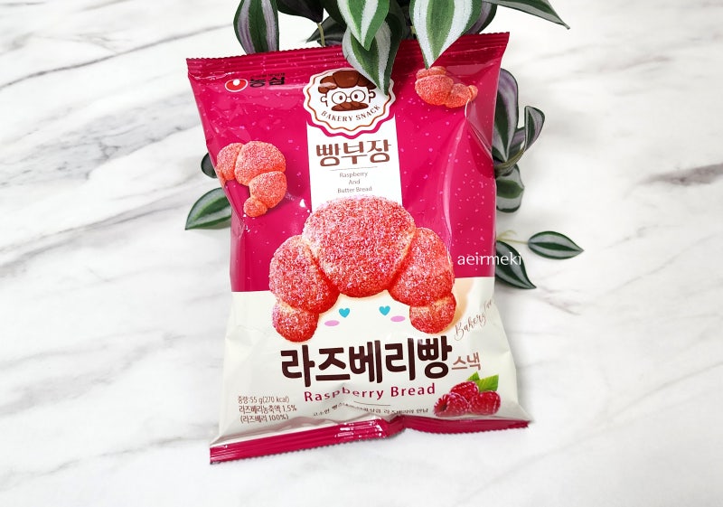 Nongshim Salted Raspberry Bread Snack 55g/농심 빵부장 라즈베리 55g