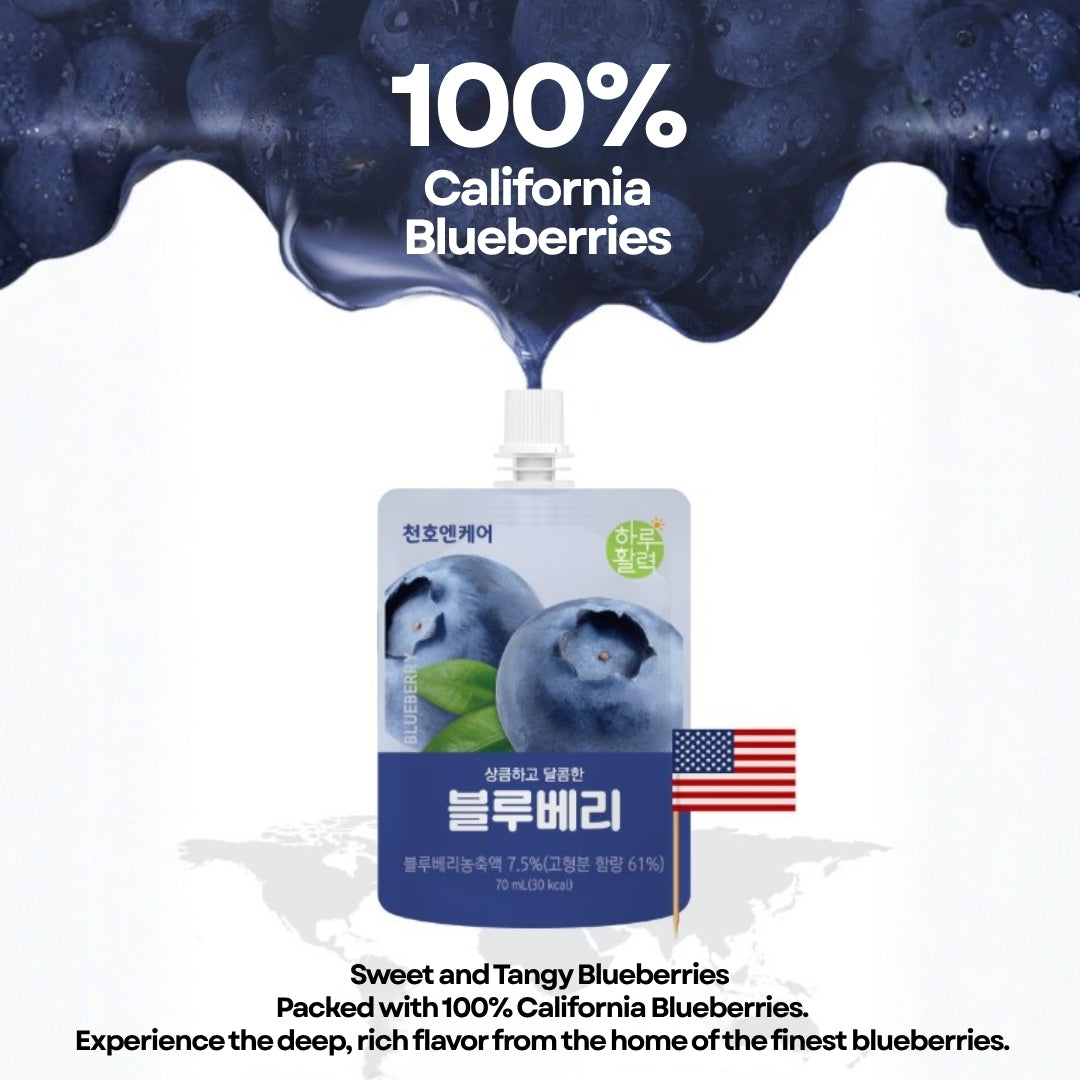 [CHUNHO N CARE] Blueberry Juice 1 Box (70ml*30pack) / 천호엔케어 하루활력 블루베리주스 1박스(30포) (Copy)