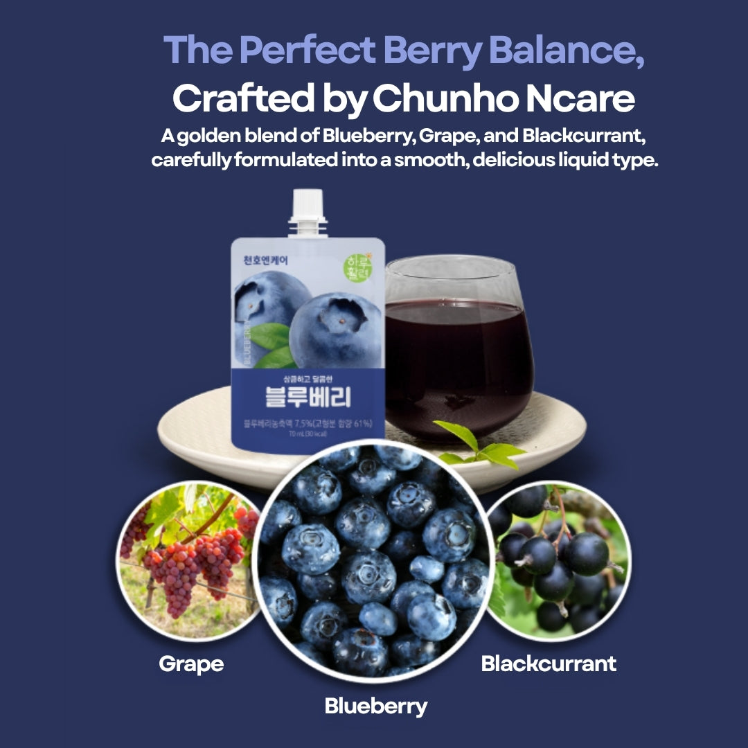 [CHUNHO N CARE] Blueberry Juice 1 Box (70ml*30pack) / 천호엔케어 하루활력 블루베리주스 1박스(30포) (Copy)