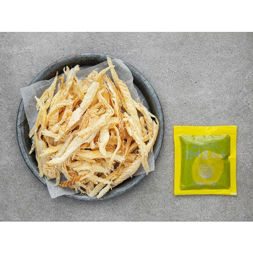 [GOMGOM]Korean Roasted Dried Pollock Strips with Sauce 240g 곰곰 먹태채 소스 세트 240g