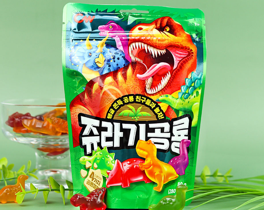 CW Jurassic Dinosaur Gummies 80g/청우 쥬라기 공룡 젤리 80g