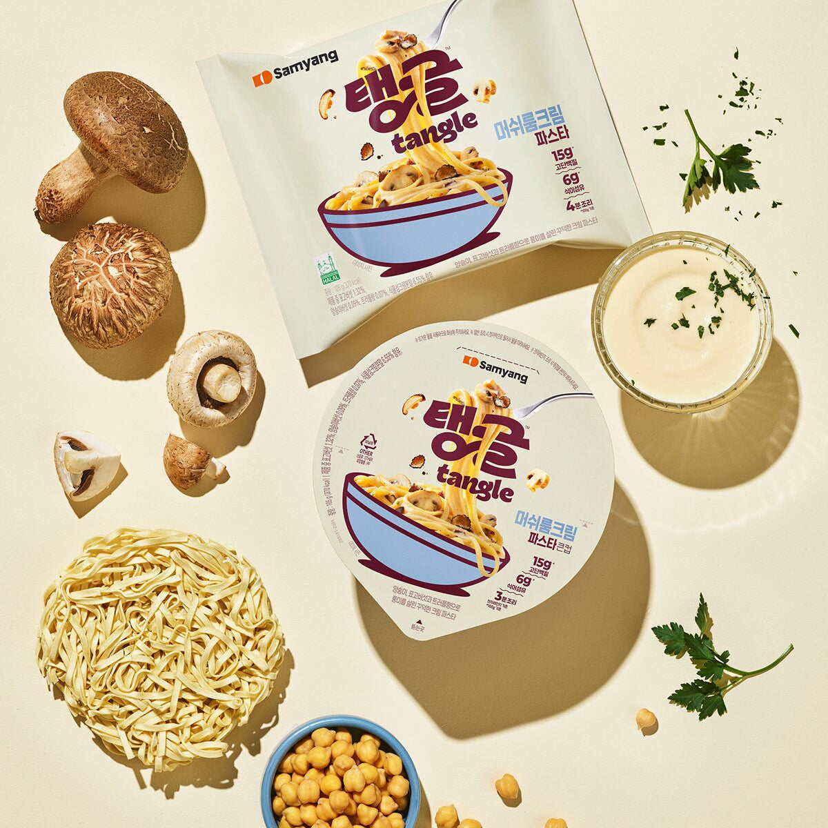 [Samyang] Tangle Mushroom Cream Protein Pasta Bowl 105g / 삼양 탱글 머쉬룸크림파스타 컵 105g