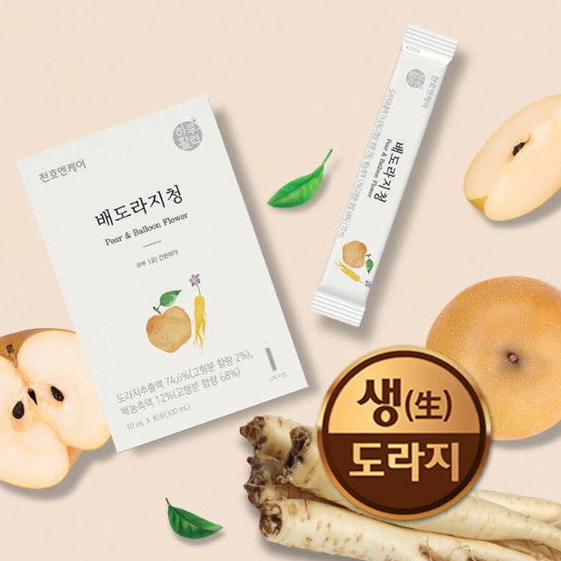 [CHUNHO N CARE] Pear & Balloon Flower Stick 1 Box (10ml * 30Sticks) / 천호엔케어 배도라지청 1박스(30포)