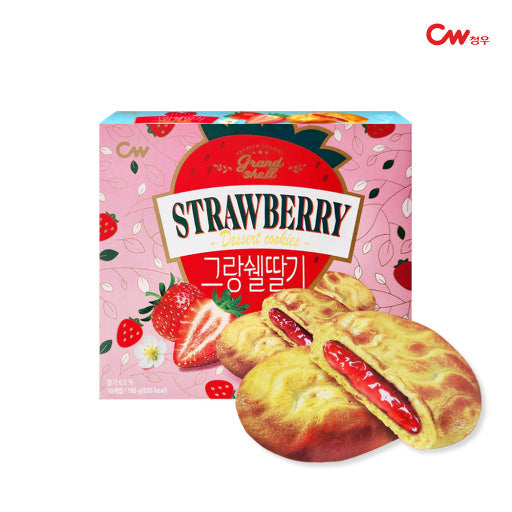 CW Grangshell Strawberry Cream Cookie 97.5g(5pcs) 청우 그랑쉘 딸기 97.5g(5개입)