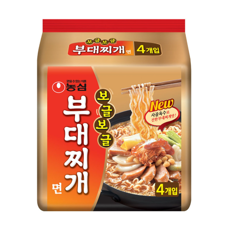 Nongshim Budae Jjigae Ramyun(Army Stew) Pack  127g x 4ea/ 농심 부대찌개 팩 127g x4개입