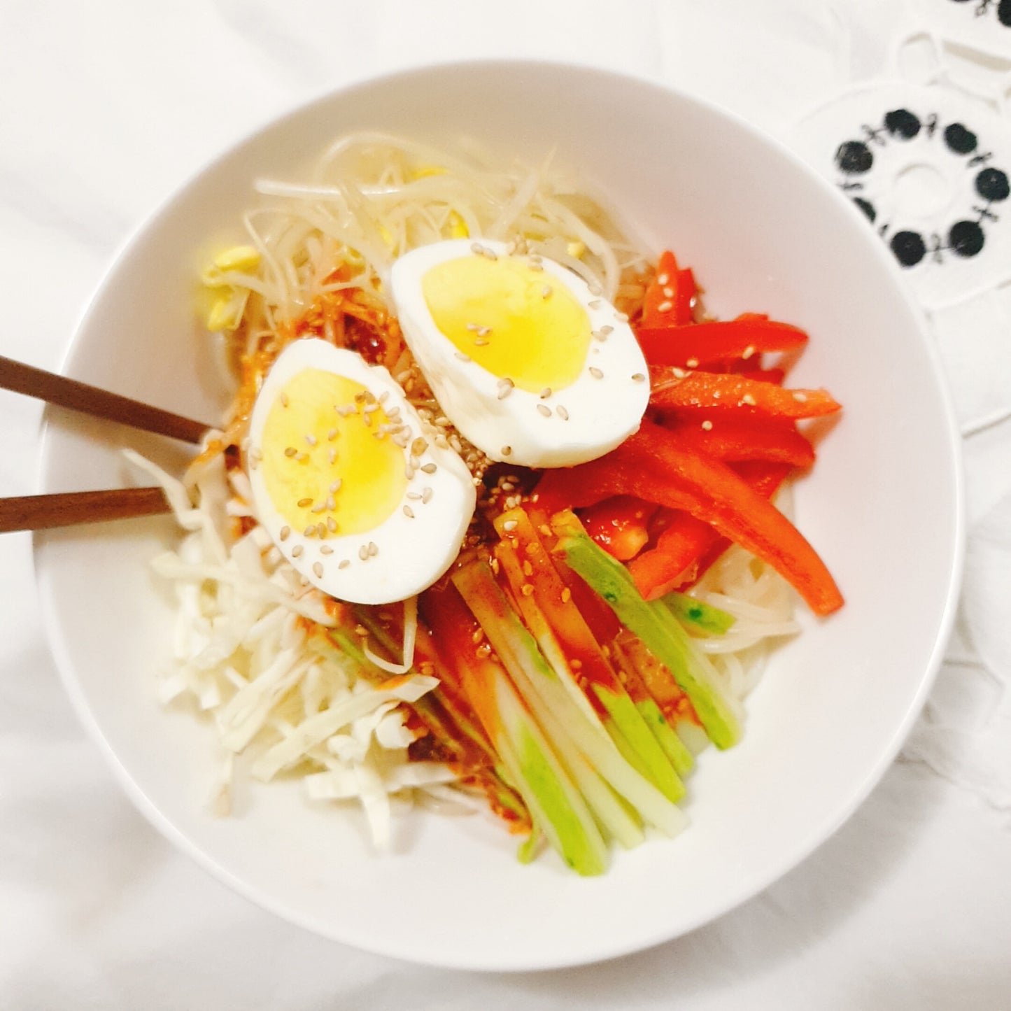 [Ofood]Spicy & Sweet Bibim Jjolmyeon 2 servings 410g/대상 새콜달콤 비빔 쫄면 2인분 410g