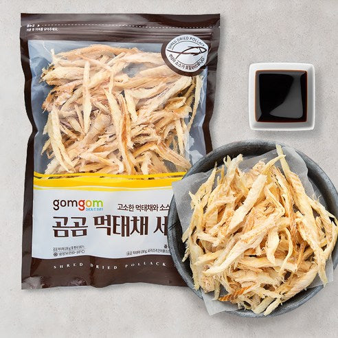[GOMGOM]Korean Roasted Dried Pollock Strips with Sauce 240g 곰곰 먹태채 소스 세트 240g