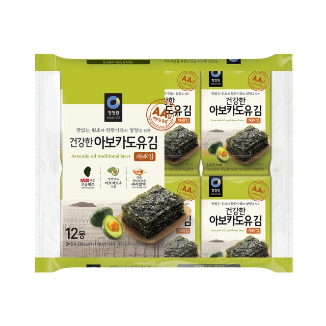 [CJW] Healthy Avocado Oil Traditional Seaweed (4g*12 packs) / 청정원 건강한 아보카도유김 4g*12개입