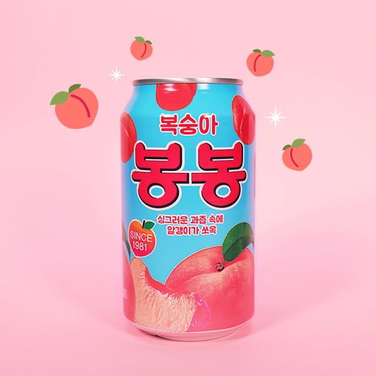[Haitai] Peach Bong Bong Juice Drink 340ml / 해태 복숭아 봉봉 340ml