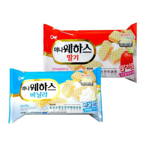 CW Mini Wafer (Strawberry/Vanilla) Flavor 80g 청우 미니웨하스 (딸기/바닐라)맛80g