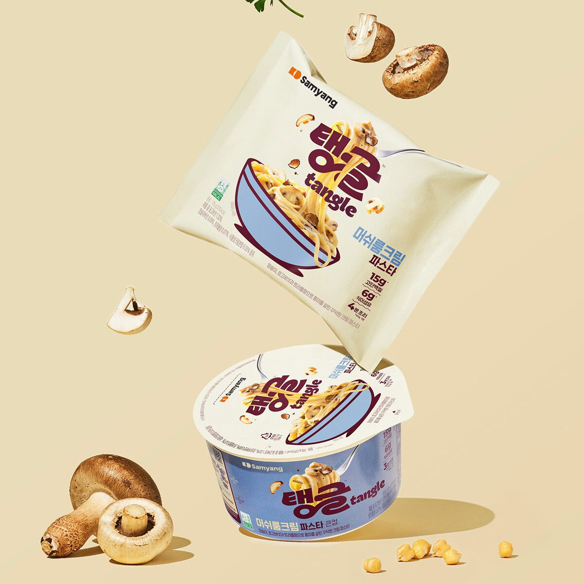 [Samyang] Tangle Mushroom Cream Protein Pasta Bowl 105g / 삼양 탱글 머쉬룸크림파스타 컵 105g