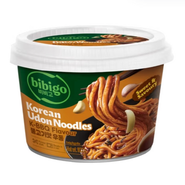 [CJ] Bibigo Korean Udon Noodles 187.2g / K-BBQ Flavour Tteokbokki Chilli Flavour / CJ 비비고 우동 불고기맛 떡볶이맛 2가지