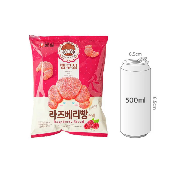 Nongshim Salted Raspberry Bread Snack 55g/농심 빵부장 라즈베리 55g