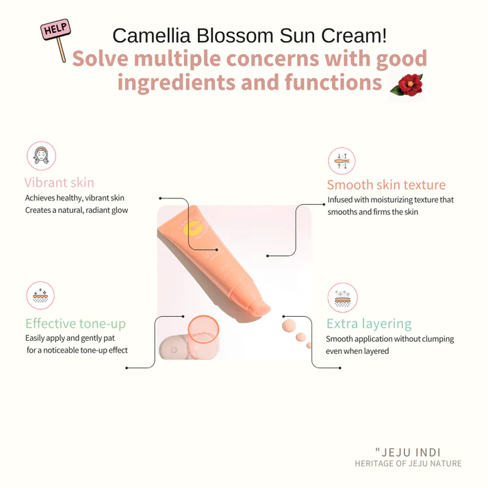 [Jejuindi] Camellia Blossom Sun Cream 50ml / 카멜리아 블러썸 선 크림