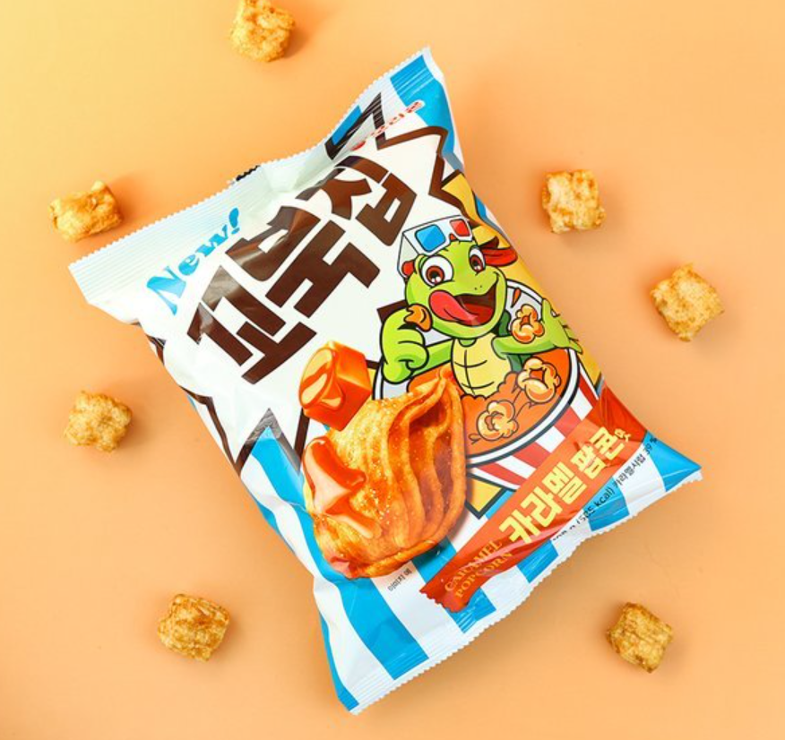 Orion Turtle Chips Carmel Popcorn Flavour 108g/오리온 꼬북칩 카라멜 팝콘맛 108g