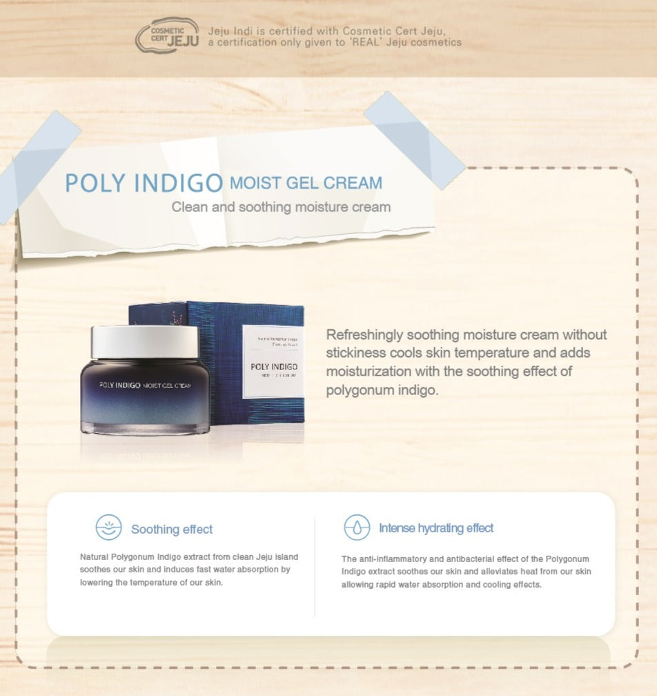 [Jejuindi] Poliindigo Moisture Gel Cream 80g / 폴리인디고 모이스트 젤 크림