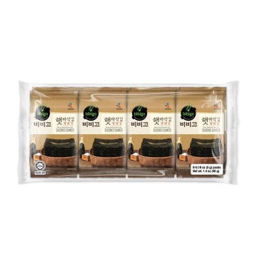 CJ Bibigo Savory Roasted Korean-Style Seasoned Seaweed 5g x 8 packs /CJ 비비고 햇바사삭김 재래김 5g x 8팩