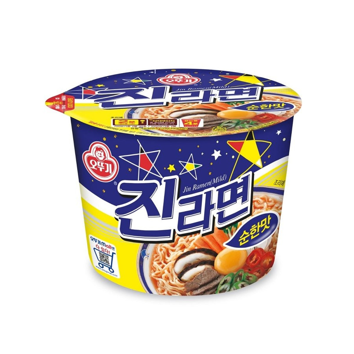 Ottogi Jin Ramyeon Mind Blowl 110g/오뚜기 진라면 순한맛 컵 110g