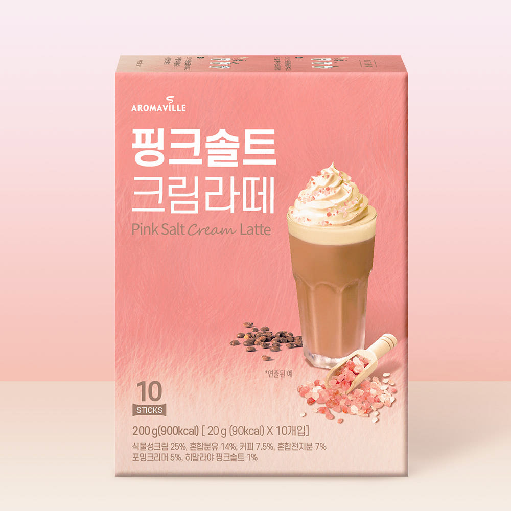 [Aroma Ville] Pink Salt Cream Latte (20gx10 stick) 아로마빌레 핑크솔트 크림라떼 (20g*10스틱)