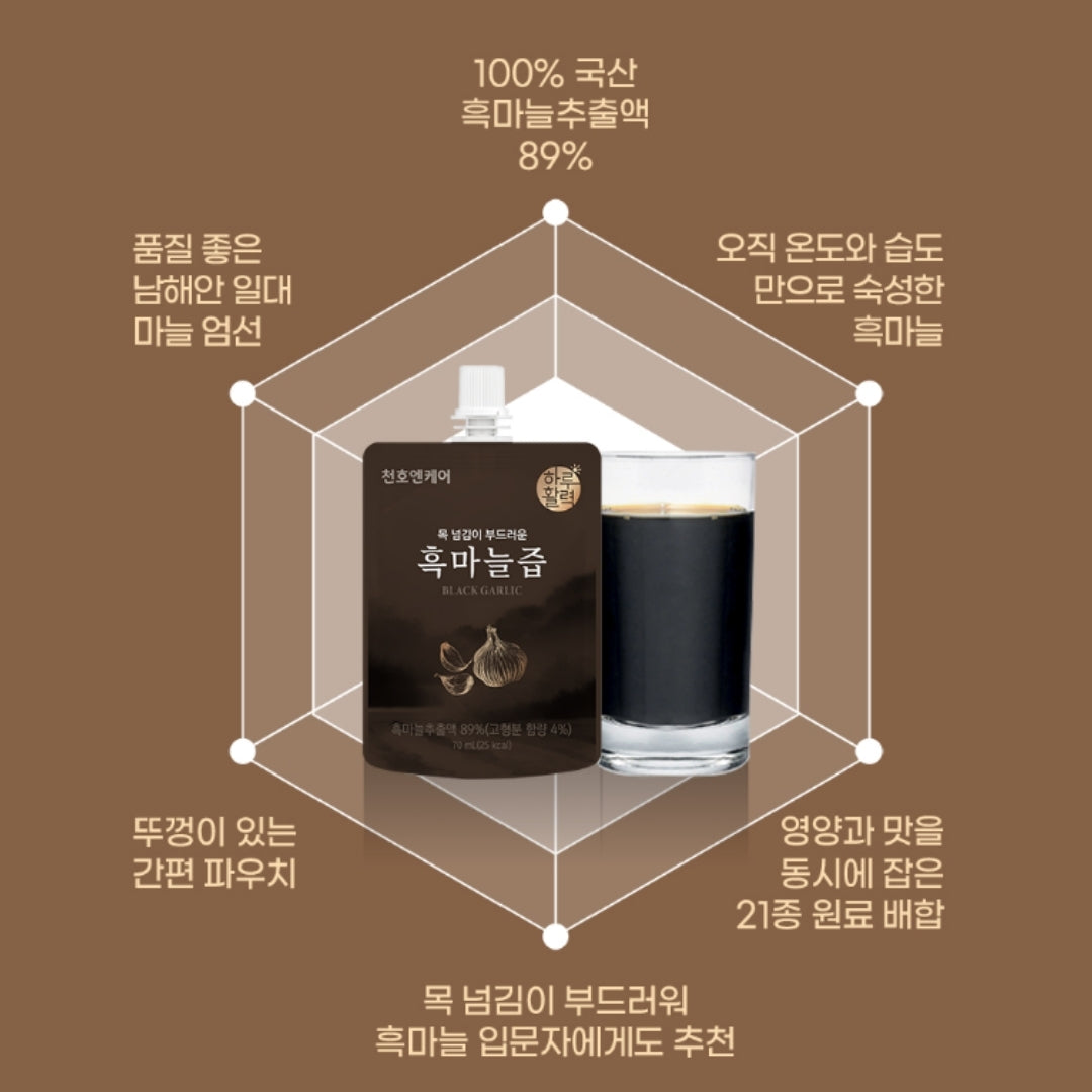[CHUNHO N CARE] Black Garlic Juice 1 Box (70ml*30pack) / 천호엔케어 하루활력 흑마늘즙 1박스(30포)