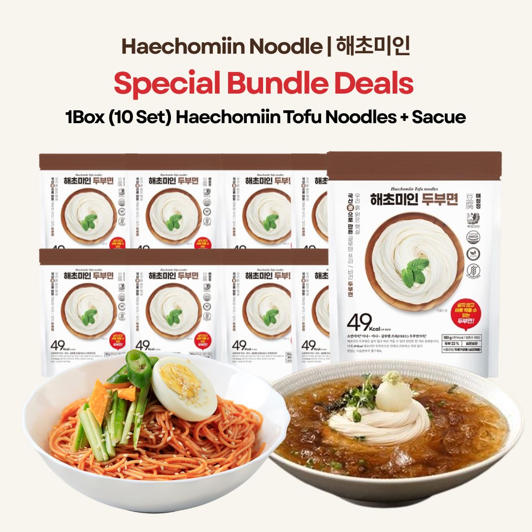 [Bundle of 10] [Haechomiin] Tofu Noodles with Bibim Sauce/Soba Sauce / 27kcal Low-Calories Vegan