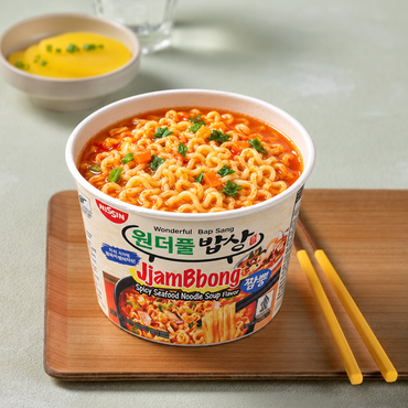 [Nissin] Wonderful Bapsang JjamBbong Big Cup 108g / Spicy Seafood Noodle Soup Ramen