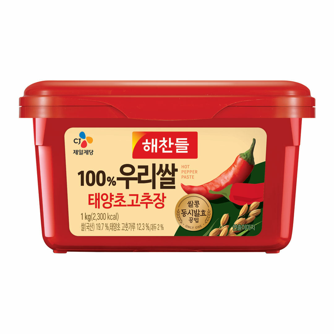 CJ Hot Pepper Paste- Korean Rice 1Kg/CJ 해찬들 100% 태양초 우리쌀 고추장 1Kg