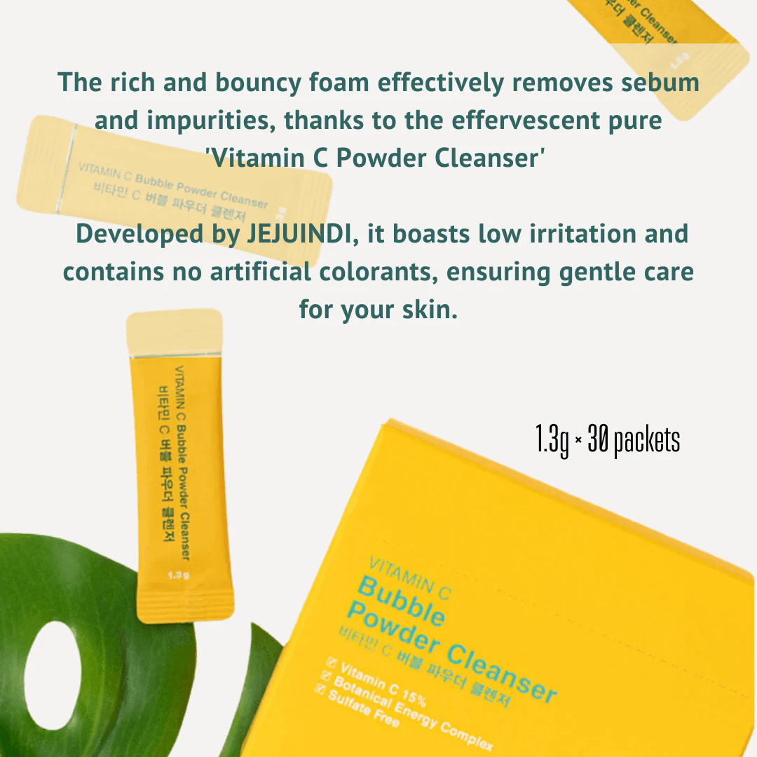 [Jejuindi] Vitamin C Bubble Powder Cleanser 30ea / 비타민C 버블 파우더 클렌저 30ea