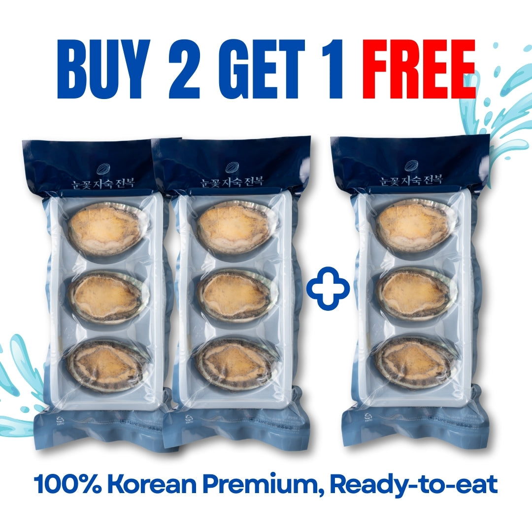[2+1] 100% Korean Premium Abalone (3pcs) Fully Cleaned & Steamed (Ready-to-Eat)