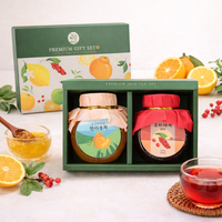[JejuNfarm] Jeju Premium Tea Gift Set 2 types Hallabong/Omija / 제주앤팜 프리미엄 기프트 차 세트 한라봉, 오미자 2종 세트