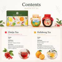 [JejuNfarm] Jeju Premium Tea Gift Set 2 types Hallabong/Omija / 제주앤팜 프리미엄 기프트 차 세트 한라봉, 오미자 2종 세트