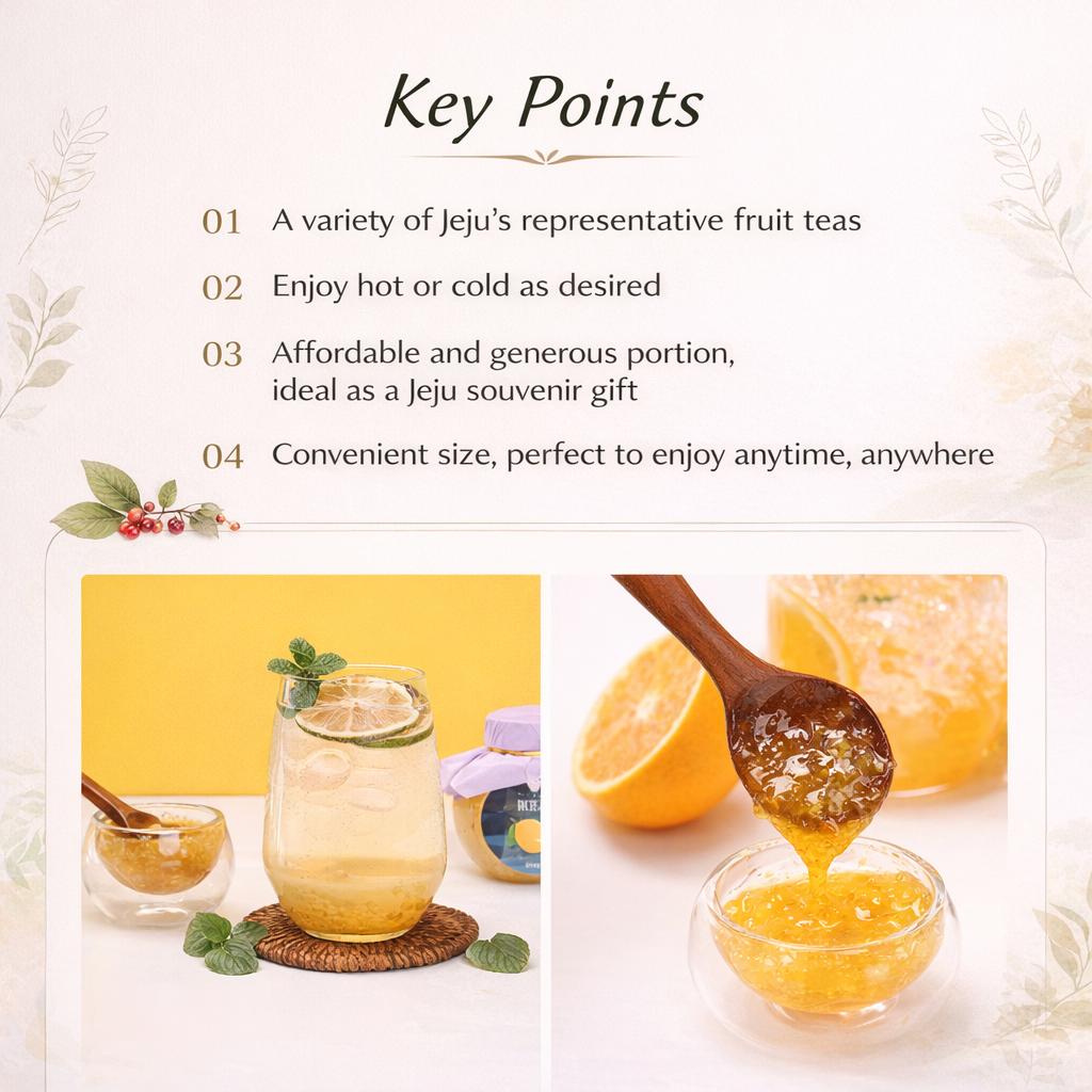 [JejuNfarm] Jeju Premium Tea Gift Set 2 types Hallabong/Omija / 제주앤팜 프리미엄 기프트 차 세트 한라봉, 오미자 2종 세트